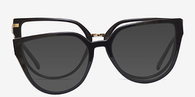 Vive Clip-On Noir Plastic-metal Montures de lunettes de vue d'EyeBuyDirect, Vue de Face