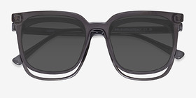 Coppi Clip-On Gris Plastique Montures de lunettes de vue d'EyeBuyDirect, Vue Rapprochée