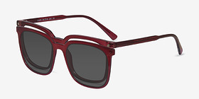 Coppi Clip-On Rouge Plastique Montures de lunettes de vue d'EyeBuyDirect, Vue d'Angle