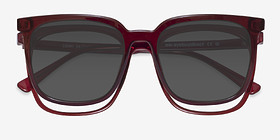 Coppi Clip-On Rouge Plastique Montures de lunettes de vue d'EyeBuyDirect, Vue Rapprochée