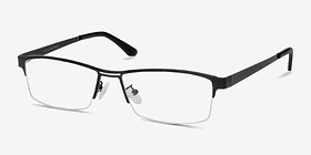 Fife Noir Métal Montures de lunettes de vue d'EyeBuyDirect, Vue d'Angle