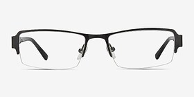 Vela Noir Métal Montures de lunettes de vue d'EyeBuyDirect, Vue de Face