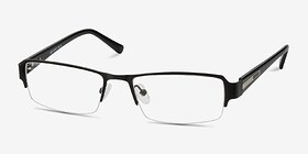 Vela Noir Métal Montures de lunettes de vue d'EyeBuyDirect, Vue d'Angle