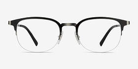 Axiom Noir Métal Montures de lunettes de vue d'EyeBuyDirect, Vue de Face