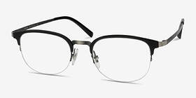 Axiom Noir Métal Montures de lunettes de vue d'EyeBuyDirect, Vue d'Angle