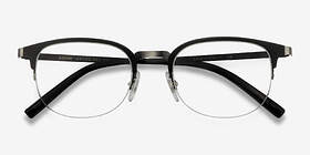 Axiom Noir Métal Montures de lunettes de vue d'EyeBuyDirect, Vue Rapprochée