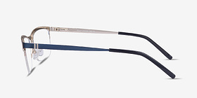 Rally Bleu marine  Métal Montures de lunettes de vue d'EyeBuyDirect, Vue de Côté
