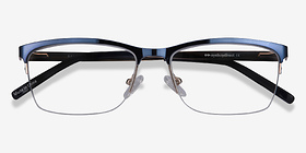 Rally Bleu marine  Métal Montures de lunettes de vue d'EyeBuyDirect, Vue Rapprochée