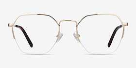 Cruz Doré Métal Montures de lunettes de vue d'EyeBuyDirect, Vue de Face