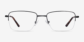 Dominic Noir Métal Montures de lunettes de vue d'EyeBuyDirect, Vue de Face