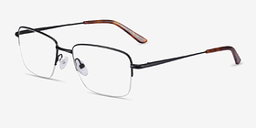 Dominic Noir Métal Montures de lunettes de vue d'EyeBuyDirect, Vue d'Angle