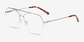 Breathe Doré Métal Montures de lunettes de vue d'EyeBuyDirect, Vue d'Angle