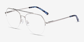 Breathe Argenté Métal Montures de lunettes de vue d'EyeBuyDirect, Vue d'Angle