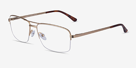 Yorkville Doré Métal Montures de lunettes de vue d'EyeBuyDirect, Vue d'Angle