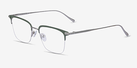 Timeless Vert Métal Montures de lunettes de vue d'EyeBuyDirect, Vue d'Angle