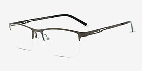 Algorithm Gunmetal Métal Montures de lunettes de vue d'EyeBuyDirect, Vue d'Angle