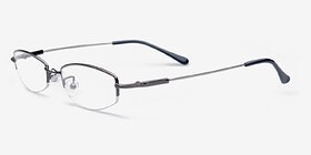 Macon Gunmetal Flexlite Montures de lunettes de vue d'EyeBuyDirect, Vue d'Angle
