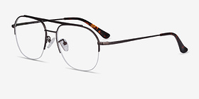Conrad Gunmetal Titanium Montures de lunettes de vue d'EyeBuyDirect, Vue d'Angle