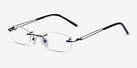 Matera Noir Métal Montures de lunettes de vue d'EyeBuyDirect, Vue d'Angle