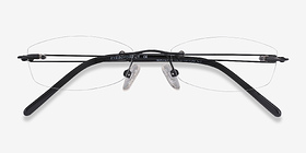 Matera Noir Métal Montures de lunettes de vue d'EyeBuyDirect, Vue Rapprochée