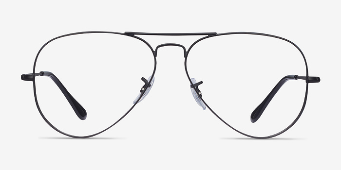 Ray-Ban RB6489 Aviator Noir Métal Montures de lunettes de vue d'EyeBuyDirect