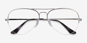 Ray-Ban RB6589 Argenté Métal Montures de lunettes de vue d'EyeBuyDirect, Vue Rapprochée