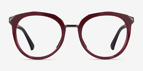 Oakley Top Knot Red & Silver Métal Montures de lunettes de vue d'EyeBuyDirect, Vue de Face