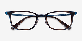 Ray-Ban RB6373M Tortoise Blue Métal Montures de lunettes de vue d'EyeBuyDirect, Vue Rapprochée