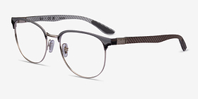 Ray-Ban RB8422 Gray Silver Métal Montures de lunettes de vue d'EyeBuyDirect, Vue d'Angle