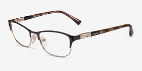 Vogue Eyewear VO4057B Brown Pale Gold Métal Montures de lunettes de vue d'EyeBuyDirect, Vue d'Angle