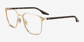 Ray-Ban RB6512 Brushed Gold Métal Montures de lunettes de vue d'EyeBuyDirect, Vue d'Angle