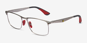 Ray-Ban RB6516M Shiny Silver Métal Montures de lunettes de vue d'EyeBuyDirect, Vue d'Angle