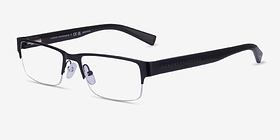 Armani Exchange AX1015 Shiny Black Métal Montures de lunettes de vue d'EyeBuyDirect, Vue d'Angle