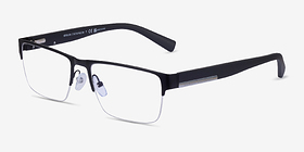 Armani Exchange AX1018 Matte Black Métal Montures de lunettes de vue d'EyeBuyDirect, Vue d'Angle