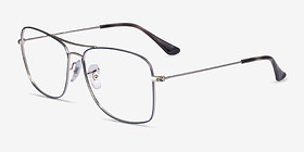 Ray-Ban RB6498 Silver Blue Métal Montures de lunettes de vue d'EyeBuyDirect, Vue d'Angle