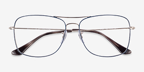 Ray-Ban RB6498 Silver Blue Métal Montures de lunettes de vue d'EyeBuyDirect, Vue Rapprochée