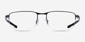 Oakley Addams 0.5 Satin Black Métal Montures de lunettes de vue d'EyeBuyDirect, Vue de Face