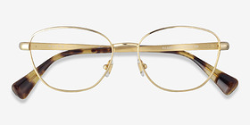 Ralph RA6057 Light Gold Métal Montures de lunettes de vue d'EyeBuyDirect, Vue Rapprochée
