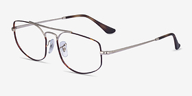 Ray-Ban RB6545 Explorer 5 Silver Tortoise Métal Montures de lunettes de vue d'EyeBuyDirect, Vue d'Angle