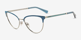 Vogue Eyewear VO4250 Blue Silver Métal Montures de lunettes de vue d'EyeBuyDirect, Vue d'Angle