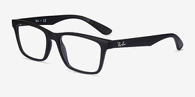 Ray-Ban RB7025 Noir Plastique Montures de lunettes de vue d'EyeBuyDirect, Vue d'Angle