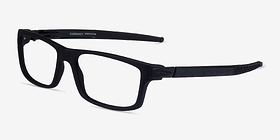 Oakley Currency Satin Black Plastique Montures de lunettes de vue d'EyeBuyDirect, Vue d'Angle