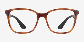 Ray-Ban RB7066 Tortoise & Green Plastique Montures de lunettes de vue d'EyeBuyDirect, Vue de Face