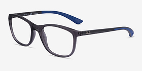 Ray-Ban RB7169 Clear Dark Gray Plastique Montures de lunettes de vue d'EyeBuyDirect, Vue d'Angle