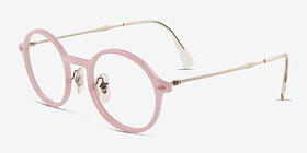 Ray-Ban RB7087 Lightray Rose Plastique Montures de lunettes de vue d'EyeBuyDirect, Vue d'Angle