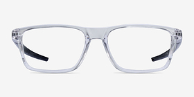 Oakley Port Bow Polished Clear Plastique Montures de lunettes de vue d'EyeBuyDirect, Vue de Face