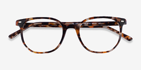 Ray-Ban RB5397 Elliot Brown Gray Tortoise Acétate Montures de lunettes de vue d'EyeBuyDirect, Vue Rapprochée