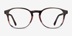 Ray-Ban RB5417 Striped Brown Red Acétate Montures de lunettes de vue d'EyeBuyDirect, Vue de Face