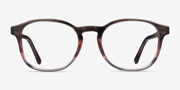 Ray-Ban RB5417 Striped Brown Red Acétate Montures de lunettes de vue