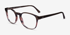 Ray-Ban RB5417 Striped Brown Red Acétate Montures de lunettes de vue d'EyeBuyDirect, Vue d'Angle